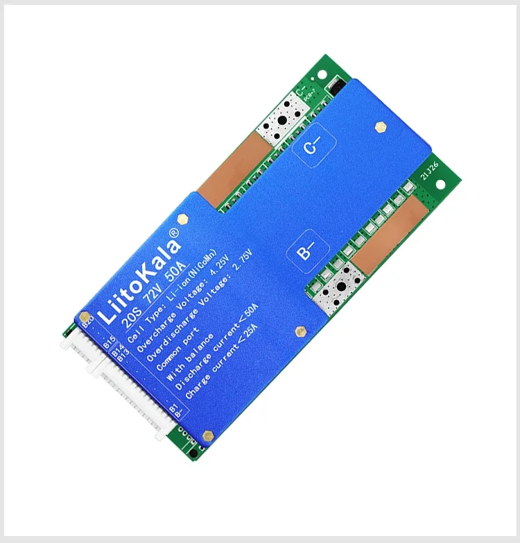 LiitoKala 20S 72V50A BMS لوح حماية شحن الليثيوم ، مع توازن وحماية من السقوط NTC 72V لبطارية الليثيوم للدراجة الإلكترونية