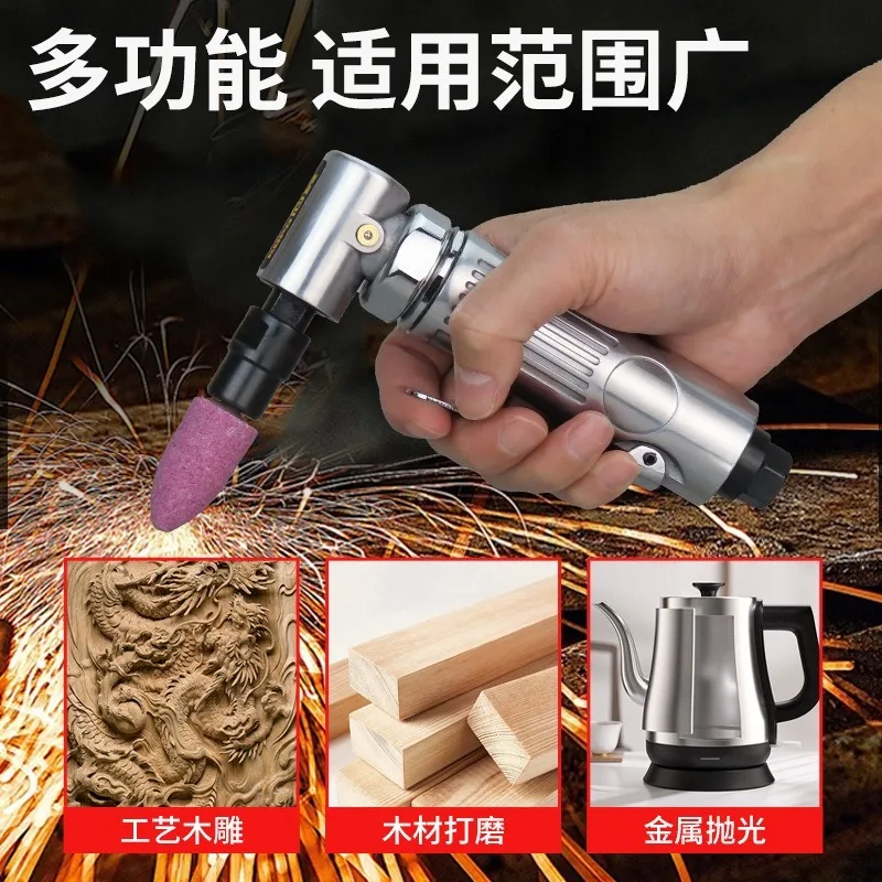 90 Degree Right Angle Pneumatic Die Grinder Elbow Air Grinder For Deburring Sanding And Surface Polishing