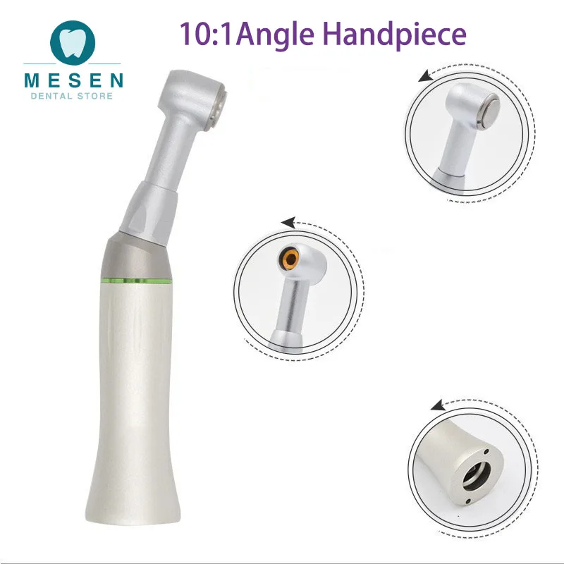 Dental 10:1 Reciprocating 90º Contra Angle Handpiece Push Button Low Speed Comp atible with Dentistry E-Type Motors Dentist Tool