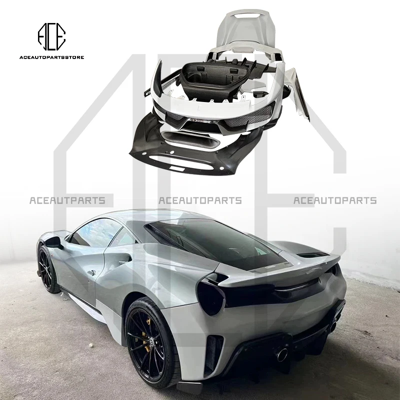 Pista Body Kit for Ferrari 488 GTB Dry Carbon Fiber Pista Body Kit for Ferrari 488 Spider Upgrade Body Kit 2015-2019