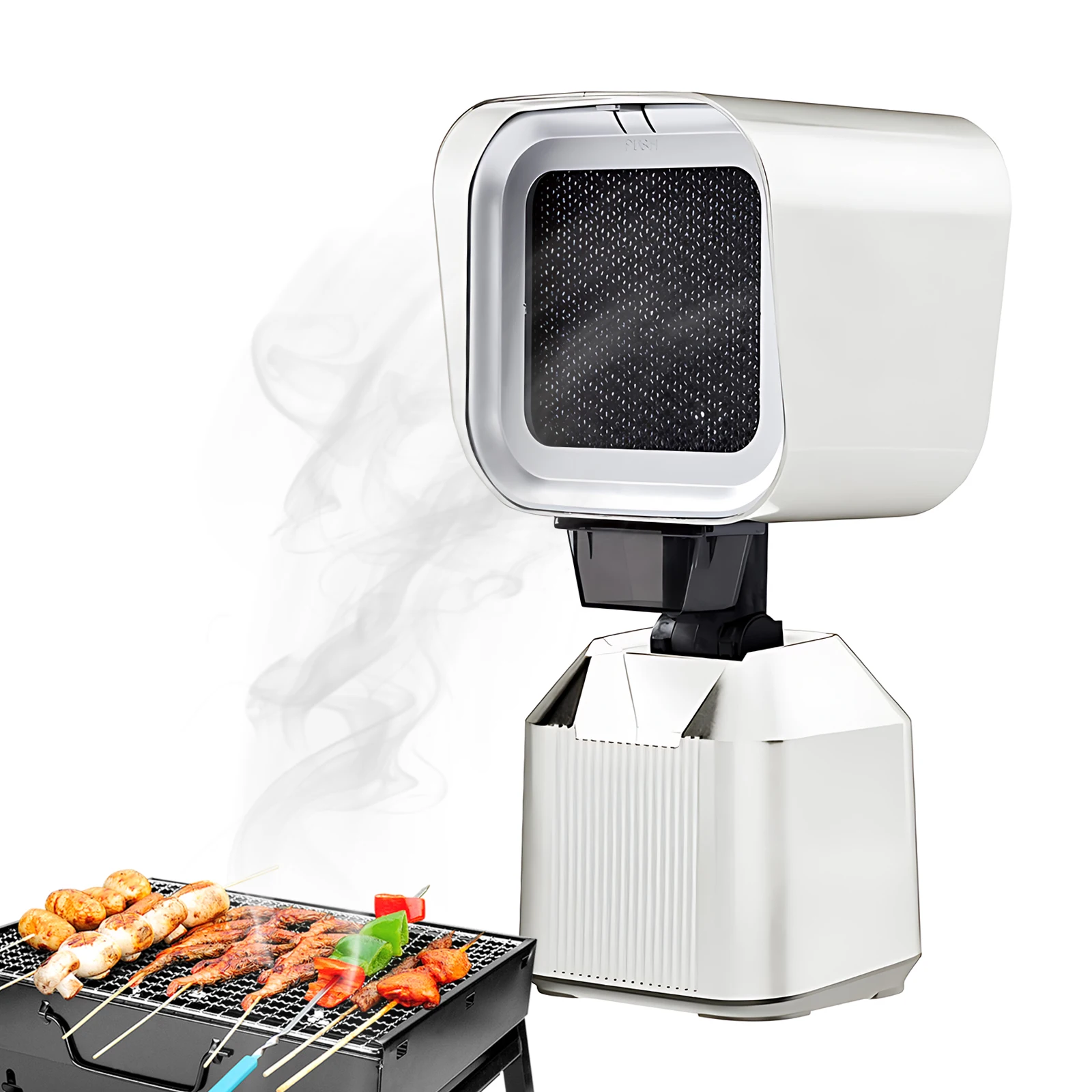 

Portable Range Hood Kitchen Exhaust Fan 2 Wind Speed 3600RPM Removable Double Layer Filter Mesh Desktop Kitchen Smoke Extractor