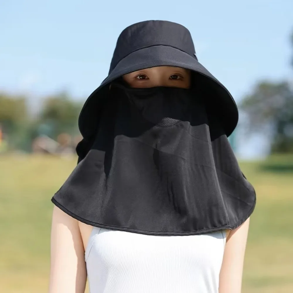

Wide Brim Sunscreen Fisherman Hat Lightweight Full Face Cover Sunshade Sun Hat Breathable Sun Protection Neck Flap Hat