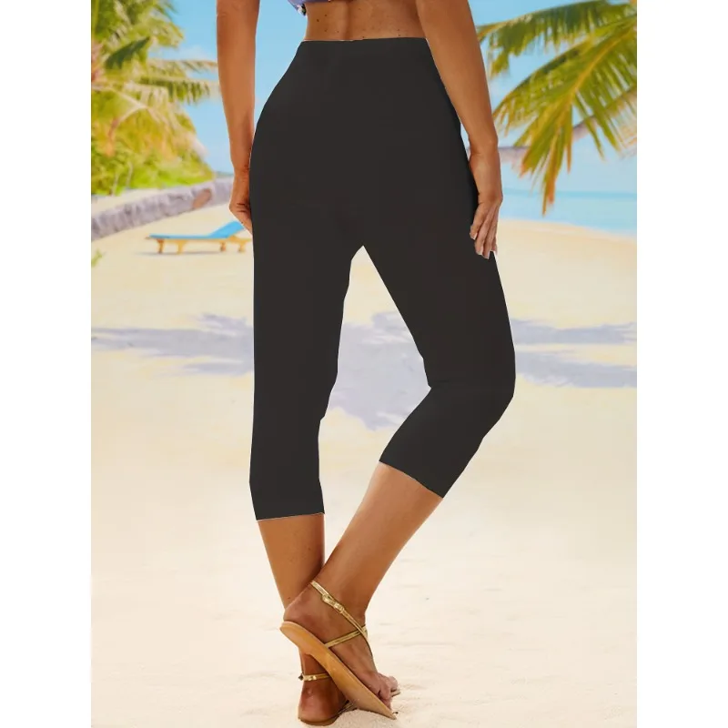 Plain Casual Vacation Capris Legging Comfort and fashion coexist to add infinite possibilities to your outfit