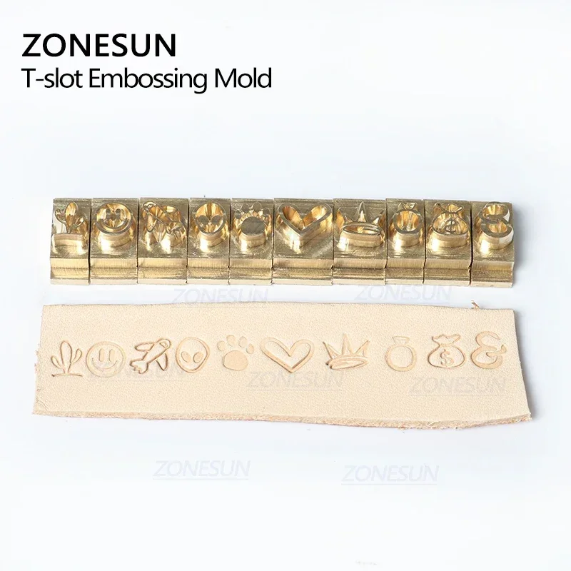 ZONESUN Hot foil Stamping Letter Movable Brass Mold Custom Logo Alphabet Symbol Press Stamp Craving Tool Branding Iron Leather