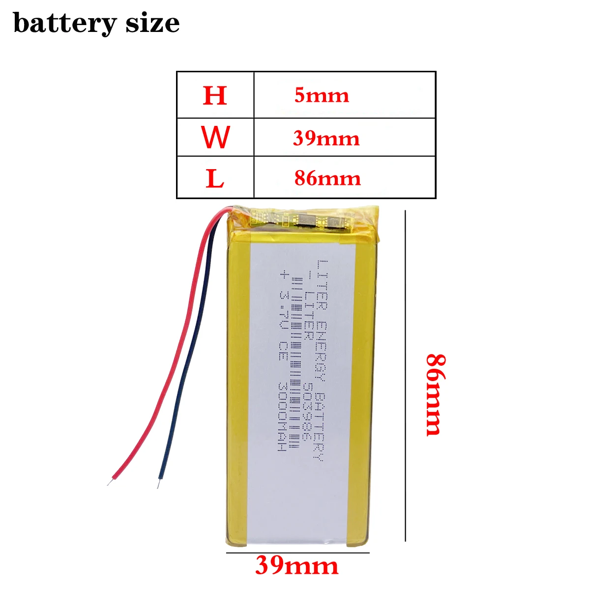 3.7V bateria litowo-polimerowa 503986 3000mAh urządzenia nawigacyjne akumulatory