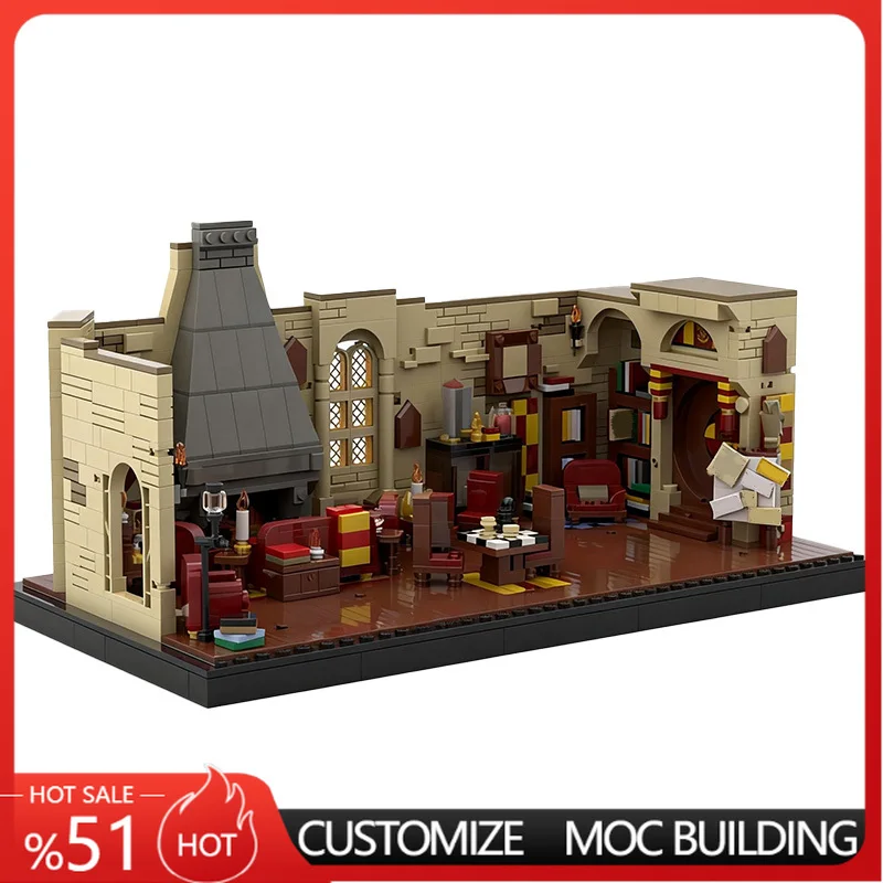 1657Parts Medieval Castle Common Room Interior Scene Model Custom Building Blocks Assembly Toy Gift For Fantasy Hobby Collectors