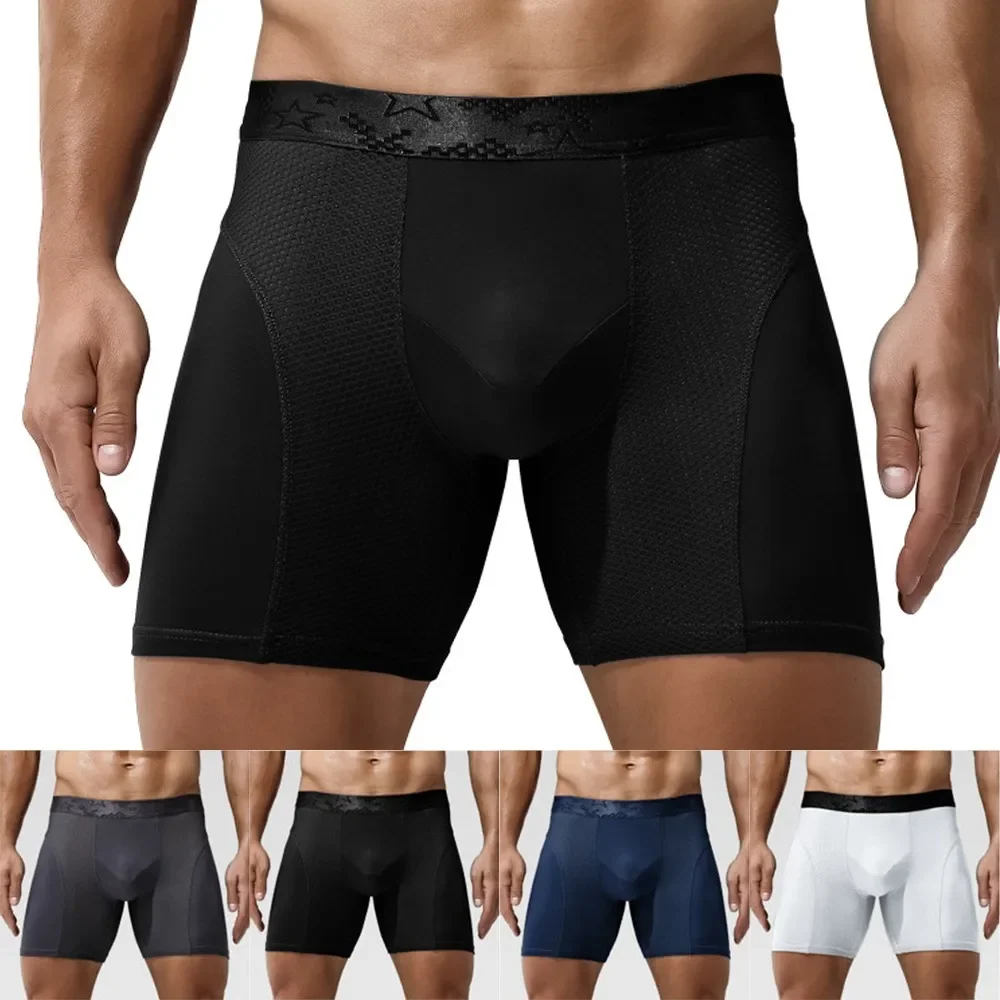 Underwear Elephant Nose Briefs Stay Supported and Comfortable during Workouts with Men's Lengthen Boxer Seamless Shorts