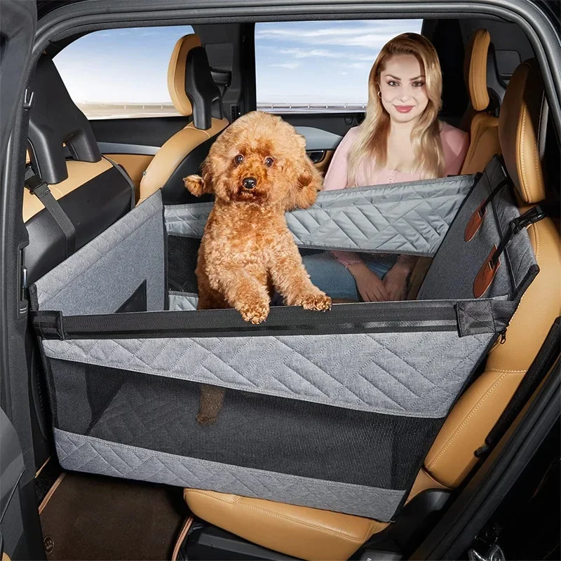 

Dog Car Seat for Small To Large Dogs Pet Nest Back Seat Extender for Car Back Seat Waterproof Dog Hammock with Mesh Pocket