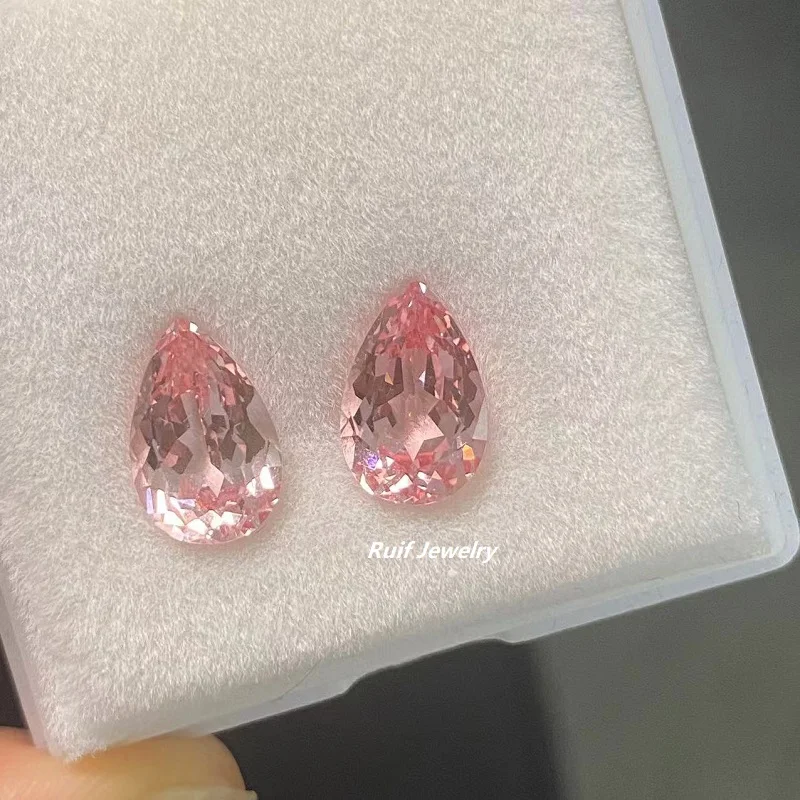 Ruif New Arrival Pear Shape Morgan Pink Lab Grown Morganite Gemstones Lab Create Semi-Precious Stone for Jewelry Making