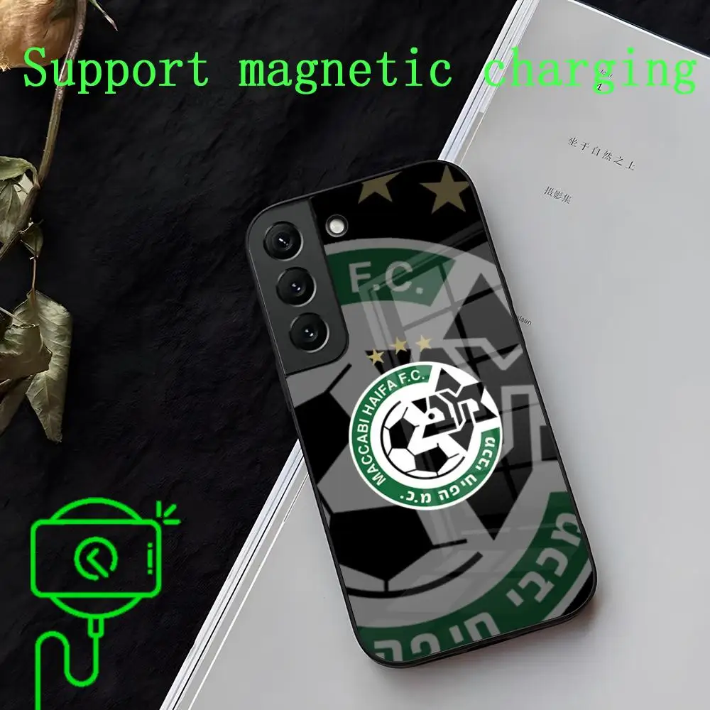 H-HaifaS Flag M-MaccabiES Phone Case Strong Magnetism Glass For Samsung S24 S23 S22 S21 S20 Plus Ultra FE Note20Ultra Cover