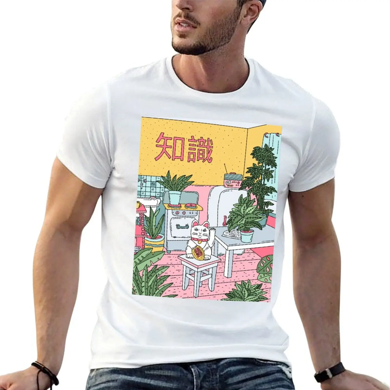 Maneki Plants T-Shirt man graphic t shirt anime tshirt man t shirt summer T-shirt
