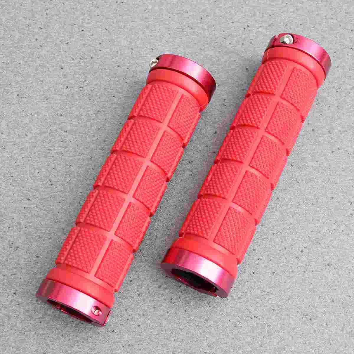 

2Pcs Anti-slip Cycle Handle Cover Handlebar Cover Bike Handlebar Grips Bike Double Handle Cover (Red)