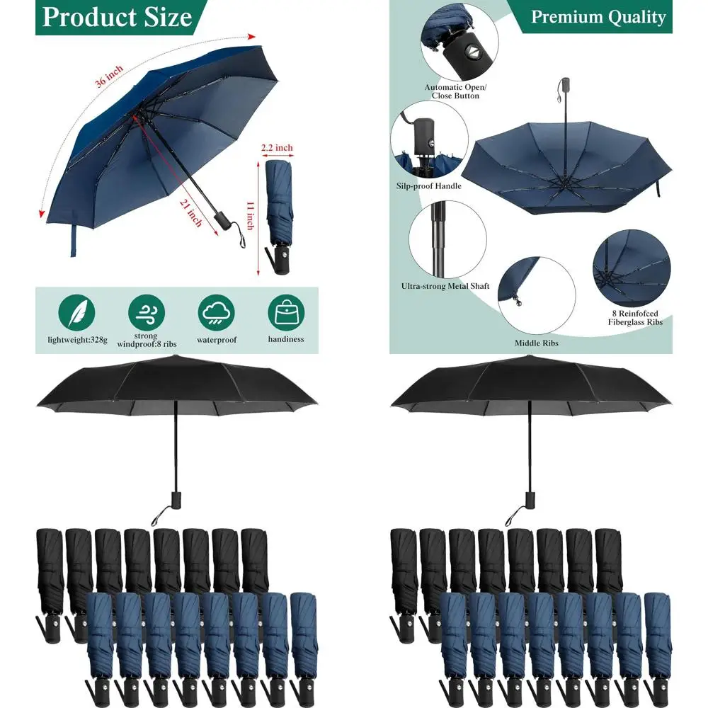 

16-Piece Set of Compact, Automatic Travel Umbrellas - Windproof, Collapsible for Men & Women