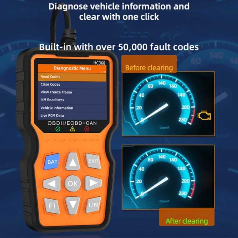 A25P For Fault Detection And Battery Performance Testing OBD2 Scanner HC368 For Cars, Supports Most Vehicles Post