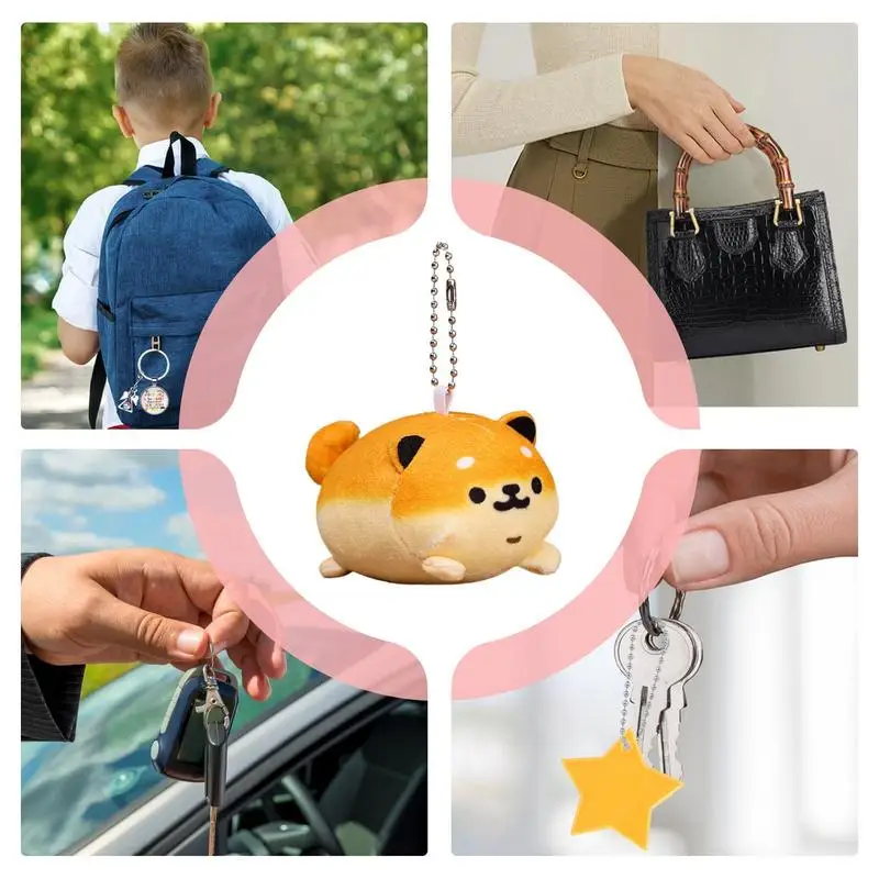 Cute Stuffed Animal Decorations Bread Dog Shiba Inu Shape Bag Charm Plush Keychain Toy Portable Stuffed Animal Plush Figure Toys