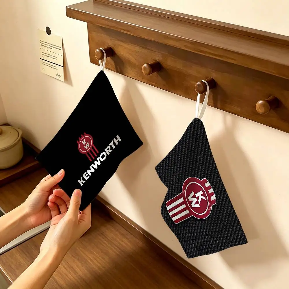 KENWORTH Logo Multi-scene Polyester Cotton Towel, Hanging Hand Wiping Cloth for Kitchen Bathroom Hotel