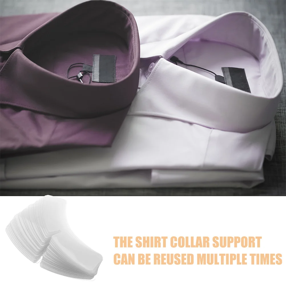200 шт., прозрачные вставки для воротника рубашки, пластиковые опоры для мужчин, классические рубашки, униформа, защита от морщин, многоразовые стабилизаторы