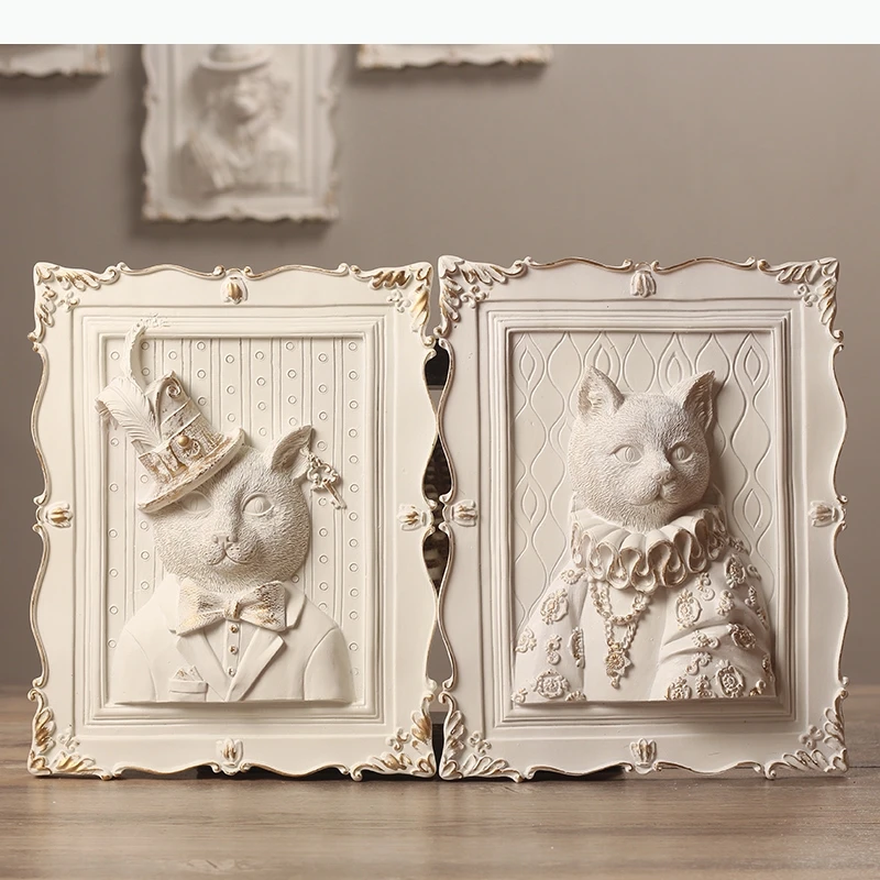 Resin Embossed Animal Pendant Background Wall Decoration Accessories Cartoon Animal Earl Photo Hanging Decoration