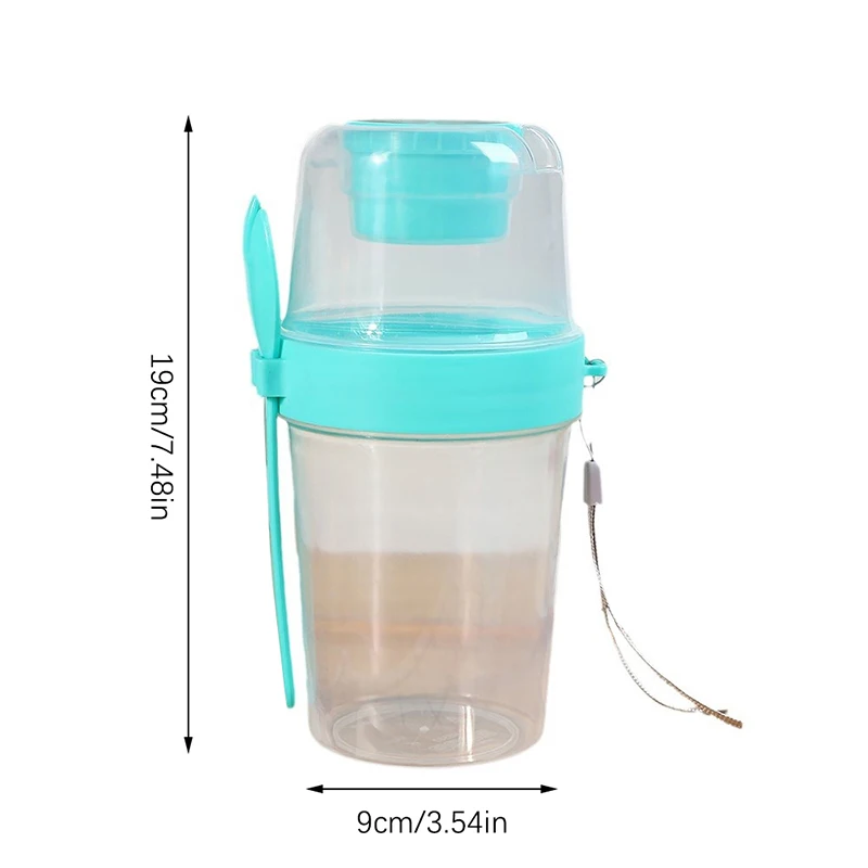 1PC Portable Salad Cup Double Oatmeal Cup Yogurt Nut Fat-Reduced Vegetable Fruit Box Cup With Lid Spoon Breakfast Cup Lunch Box