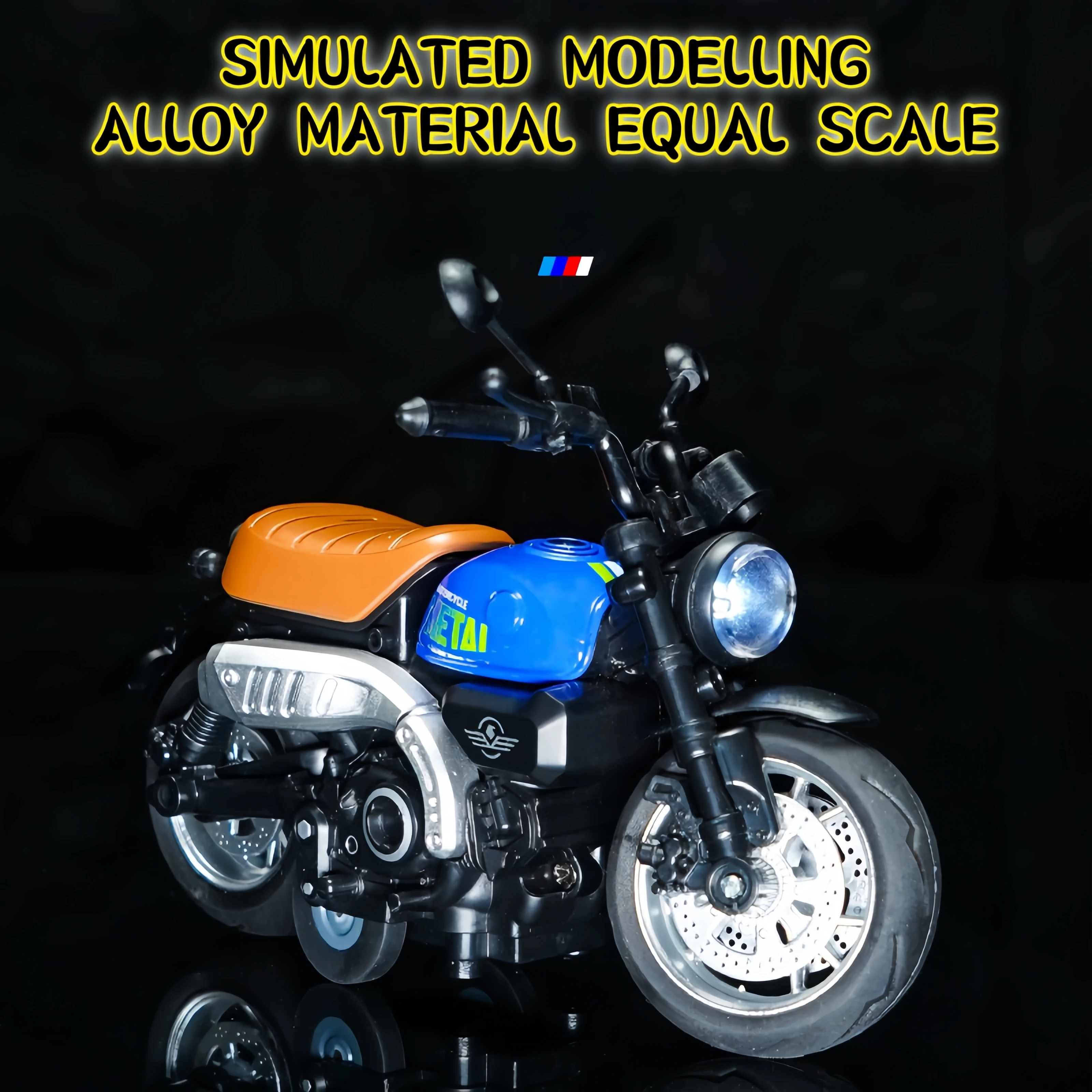 لعبة مجسمة للدراجة النارية 1:12، سيارة لعبة أطفال قابلة للسحب، هدية تزيين المنزل لعيد الميلاد وأعياد الميلاد #4