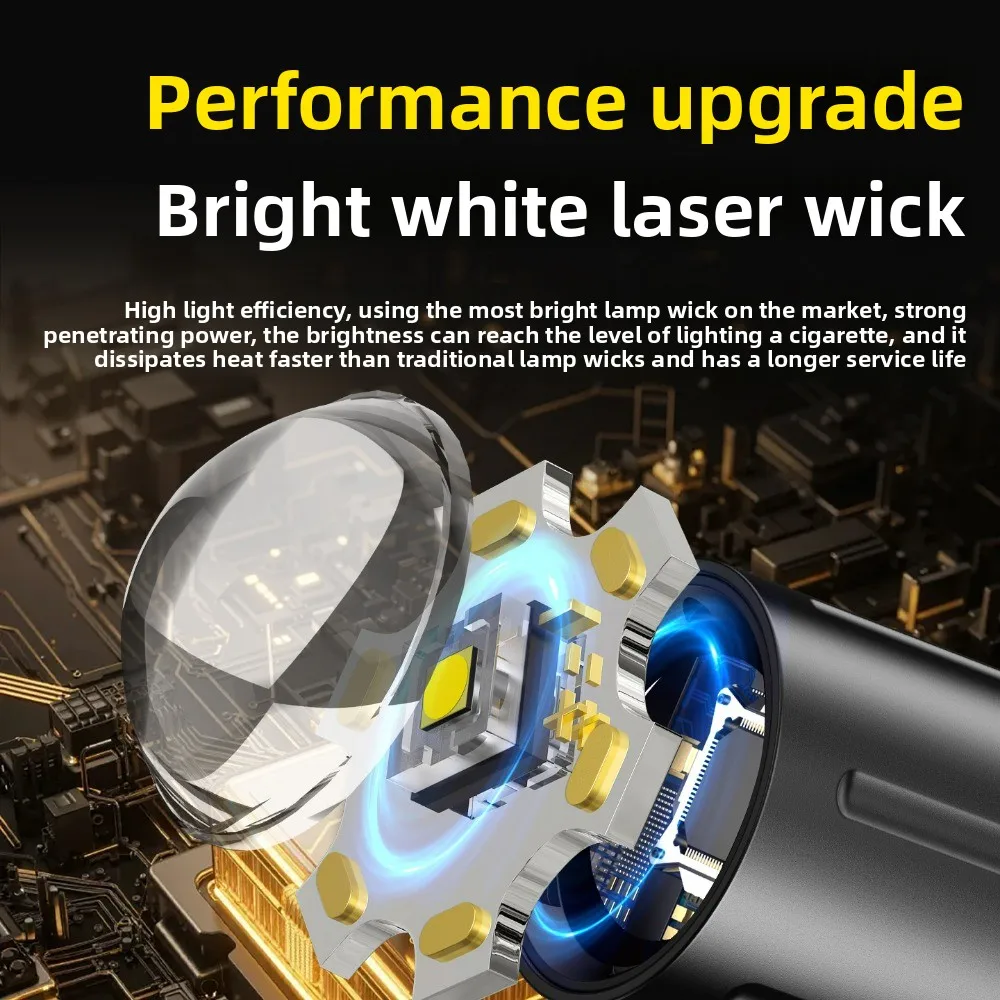 Super Bright Laser Cannon Flashlight - High-Capacity Lithium Battery Long Runtime Multifunctional Rechargeable Outdoor Torch