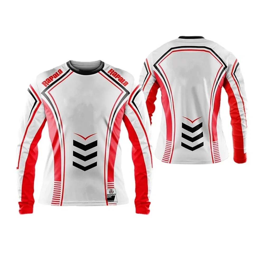 Outdoor round neck men Unisex Fishing Jerseys Long Sleeve Uv Protection Mountain Bike Quick Drying MTB Cycling Jersey