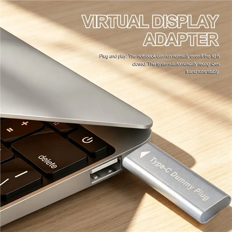 ABKQ-USB Type-C Virtual Display Adapter DDC EDID Dummy Plug Headless Ghost Display Emulator Dummy Load 4K@60Hz