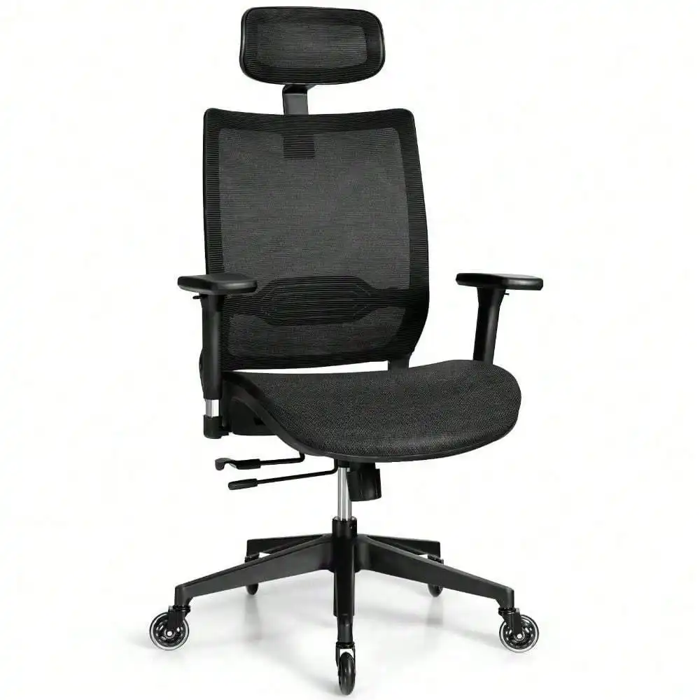 Adjustable Mesh Computer Chair Office Chair with Sliding Seat & Lumbar Support