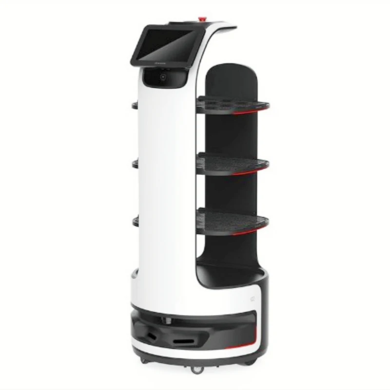 MiCity Navegação Automática Inteligente Nova Chegada Robô de Entrega de Alimentos de Duas Tela Robô de Garçom Inteligente para Restaurante