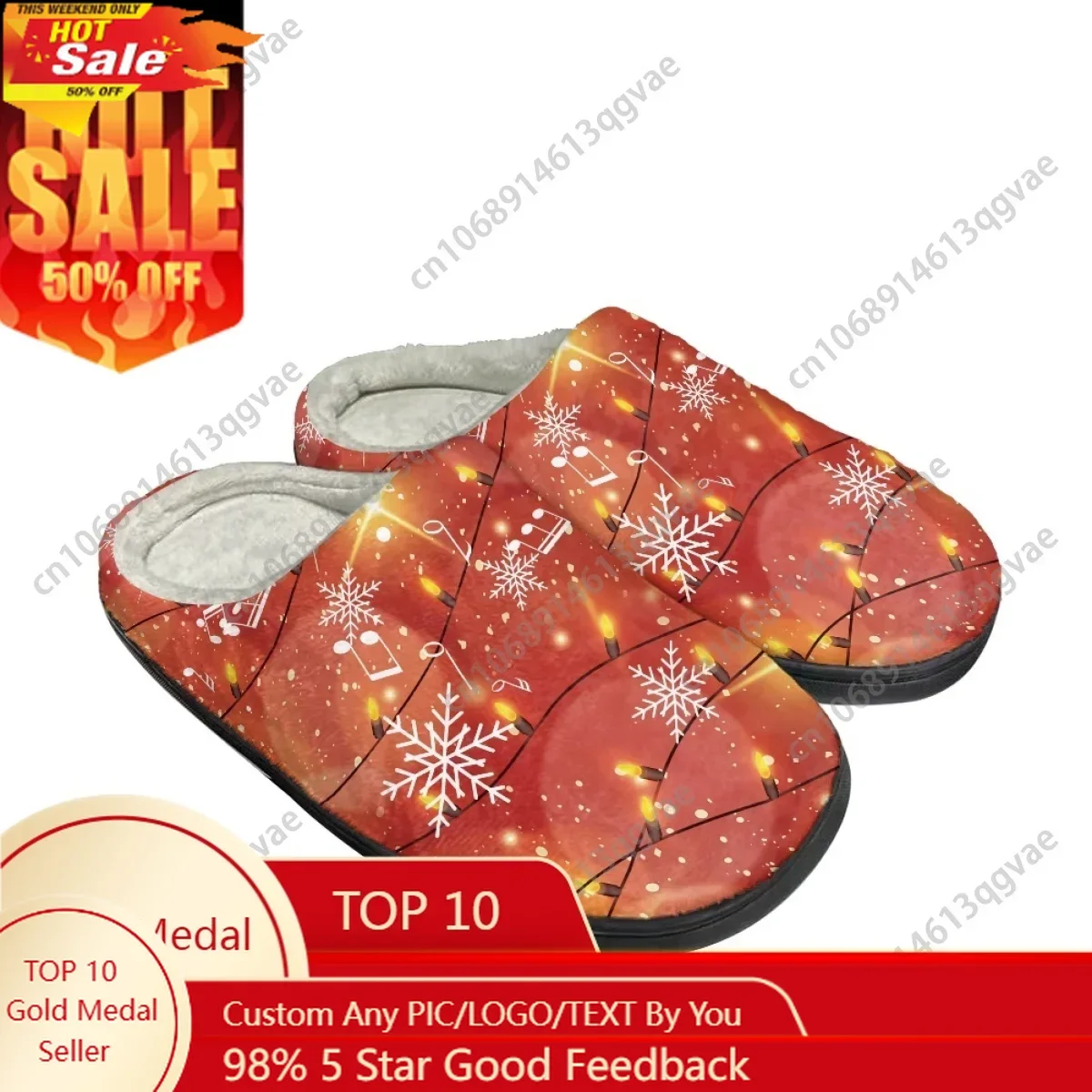 

Christmas Color Candy Lights Pictures Winter Home Cotton Slippers Mens Womens Teenager Plush Bedroom Keep Warm Custom Slipper