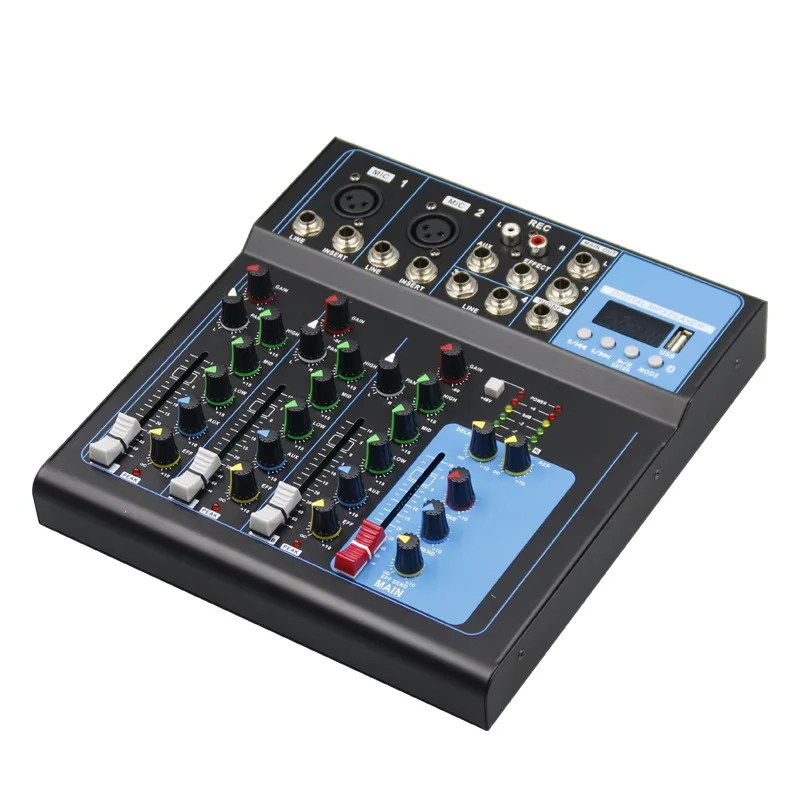 

Professional Mixer Small DSP Reverb Recording Live Sound Card Home Bluetooth Amplifier Mini Mixer