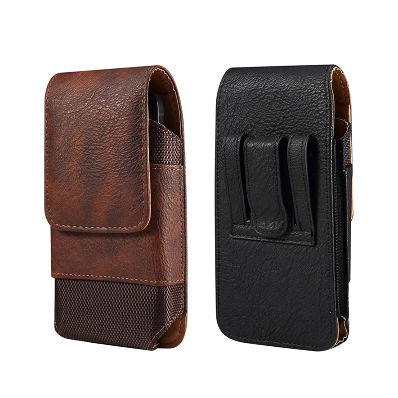 

1PCS Universal Leather Men Waist Bag Mobile Phone Belt Clip Case For Phone