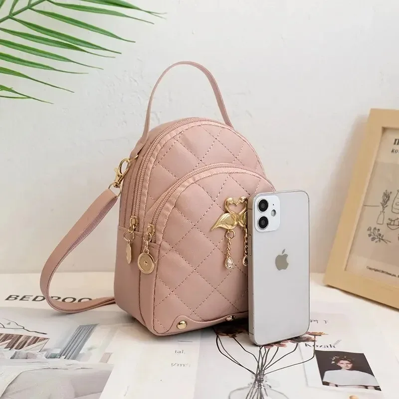 Zaino moda donna ad alta capacità Ins nuovo stile borsa femminile per il tempo libero Mini moda donna zaini pacchetti telefono MIni zaino