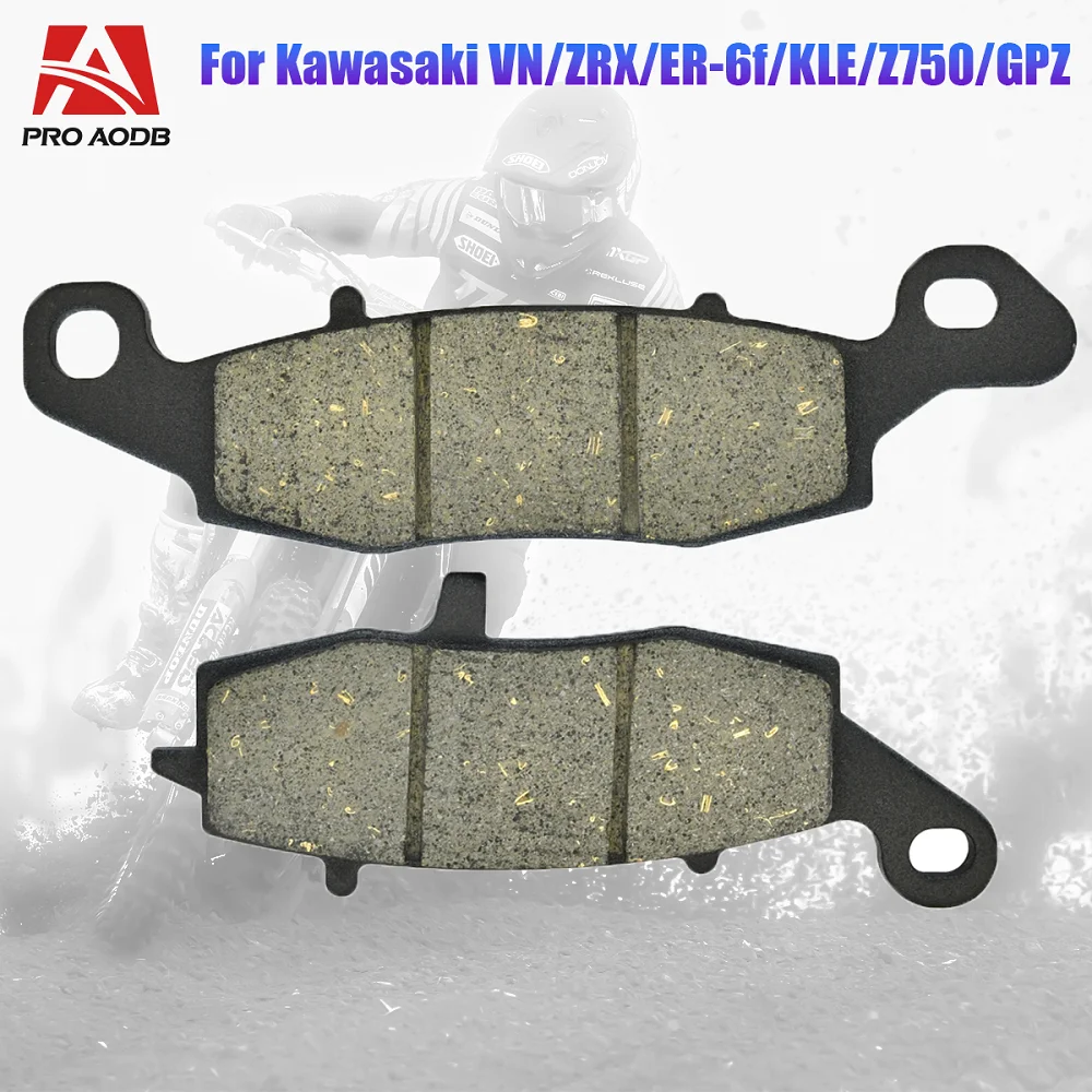 Motocross Front Left & Right Brake Pads For KAWASAKI  Vulcan ZRX 400 ER-6F ER-6N KLE650 Z750 S GPZ VN800 VN900 VN1500