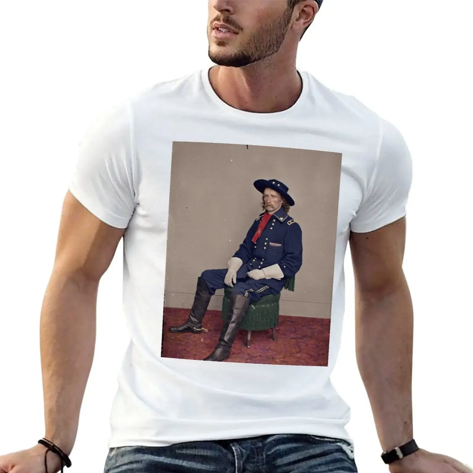 George Armstrong Custer T-Shirt vintage kawaii clothes aesthetic clothes blanks black t shirts for men