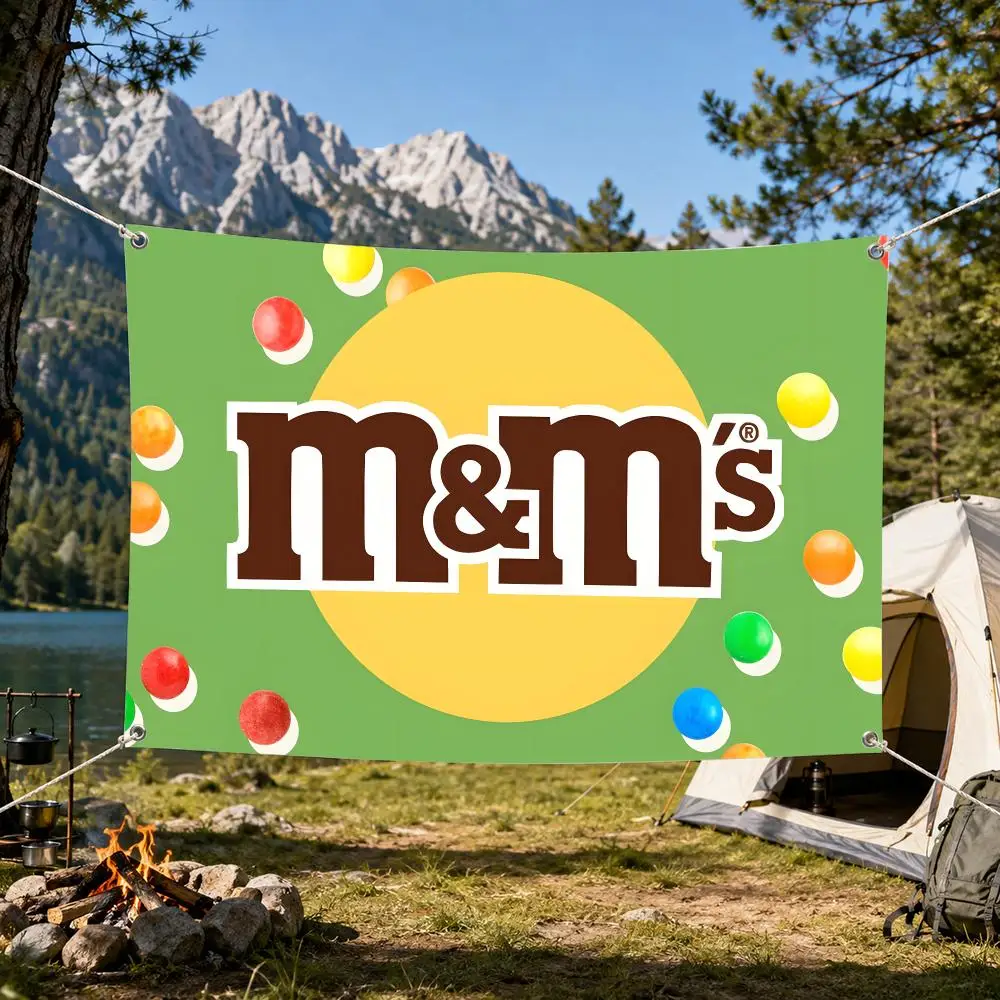 snack classic M-M&M's Flags Aesthetic Wall Tapestry Printed Wall Hanging Living Room Party Outdoor Decor