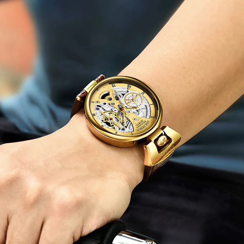 UTHAI BK119 新しい機械式テクスチャ中空クォーツ時計ビジネスファッションレジャーグローカレンダー防水合金メンズ腕時計