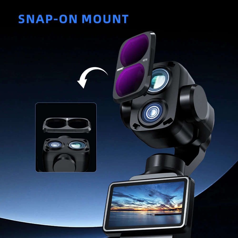 BRDRC Magnetic Lens Filters for DJI Osmo Pocket 4P Creator Photography Accessories UV CPL ND16 VND Filters