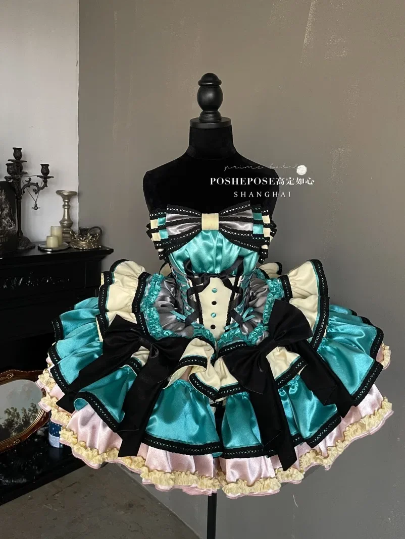 Luxury High-end Princess Cute Bow Tube Top Short Party Dress Girls Sweet Color Matching Lolita Strapless Ball Gown New Dresses