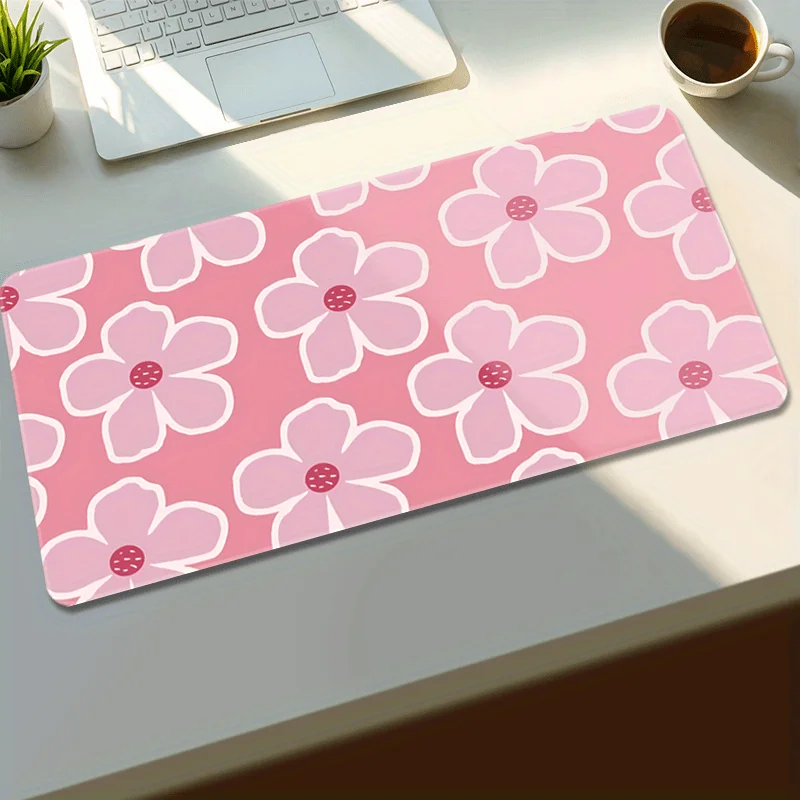 

Pink Floral Pattern Mouse Pad Gaming Desk Mat Non-Slip Rubber Base Large Mouse Pad for PC Laptop Keyboard Office Gaming Desk