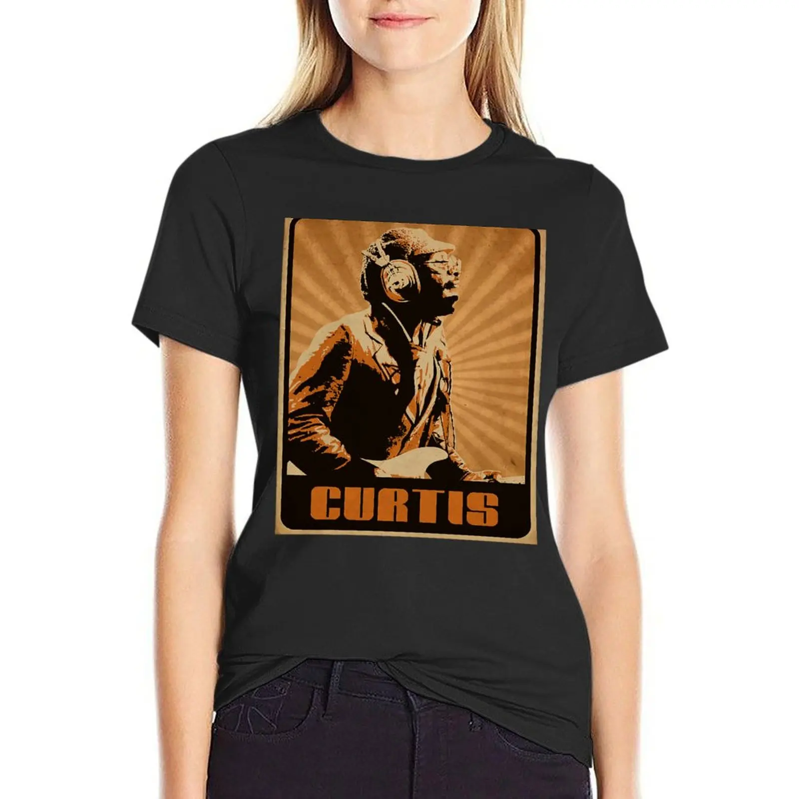 Curtis Mayfield T-Shirt plain anime clothes animal print western t shirts for Women