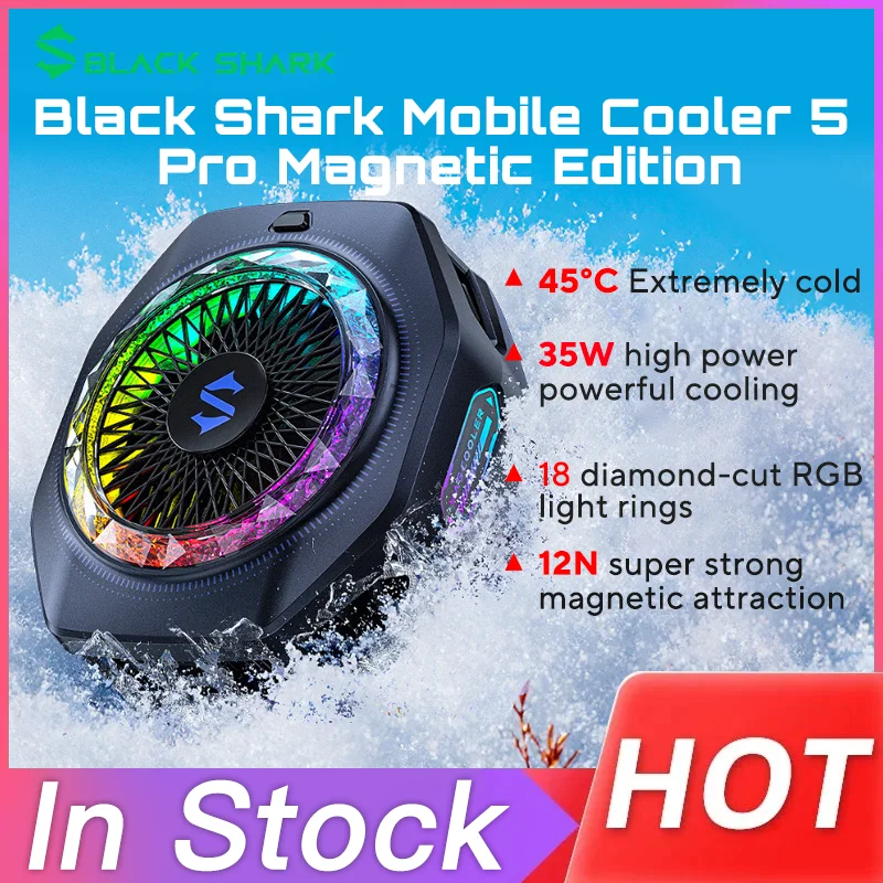 Новый игровой воздушный радиатор Black Shark Magnetic Cooler 5 Pro для Black Shark 5 5 Pro Rog oneplus Xiaomi Poco Pad Fast Cooler
