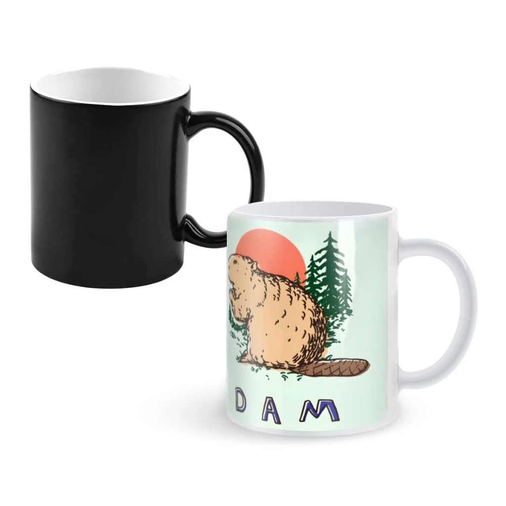 

Dam BeaverCoffee Mugs And Mug Creative Color Change Tea Cup Ceramic Milk Cups Novelty Gifts