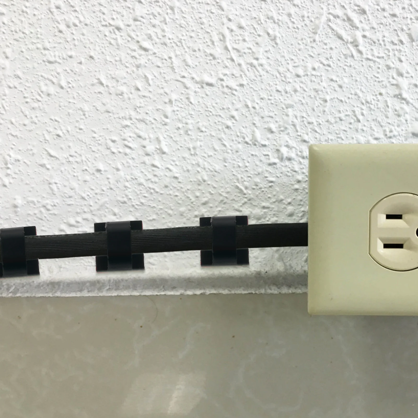 

50pcs Square Shaped Cable Holder Plastic Self-Adhesive Cord Organizer Clip For Headphone Data Line