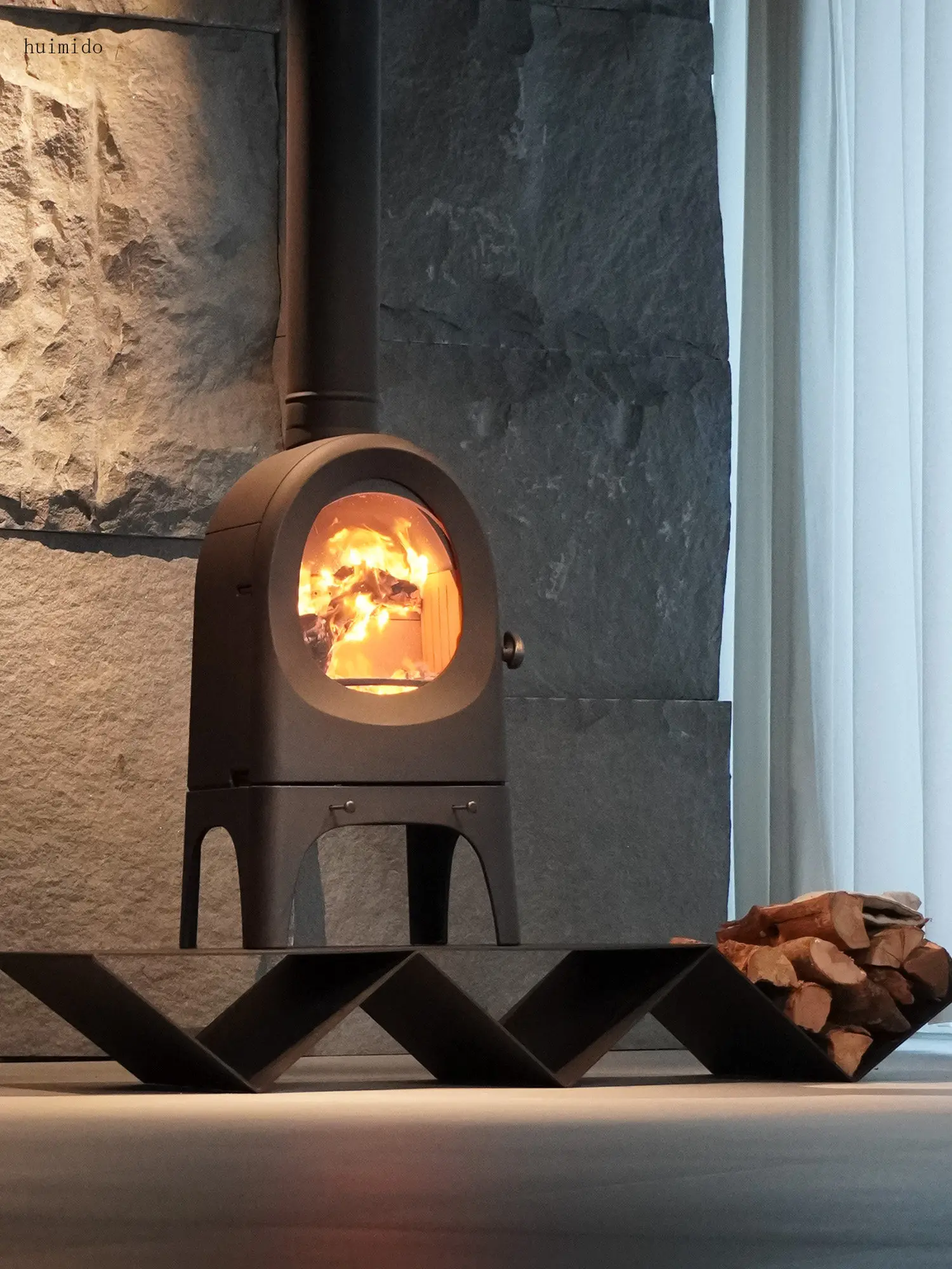 Real Fire Fireplace Wood Burning Villa B & B Living Room Self-built Room Indoor Household Fireplace Wood Fire Heating