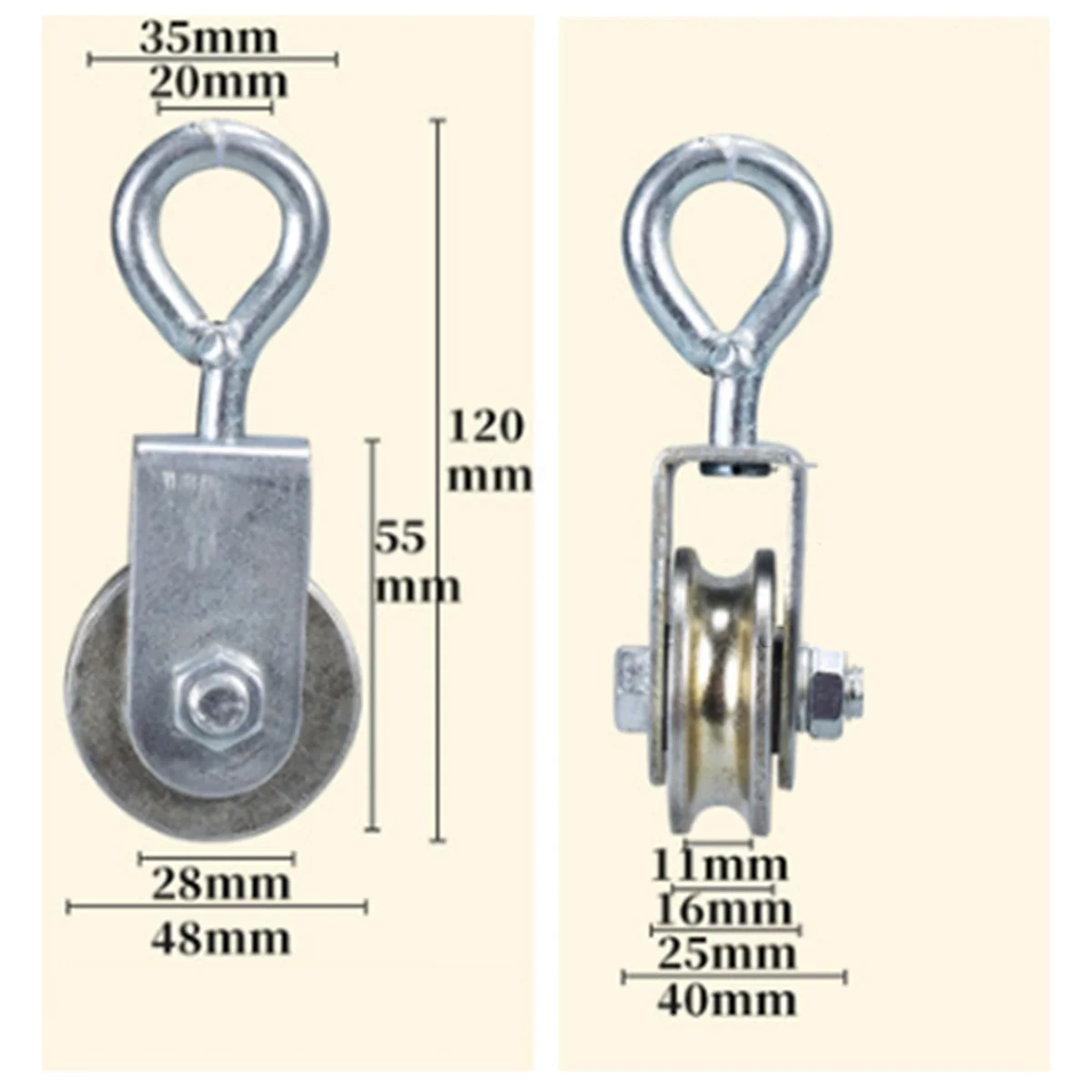 

ABNJ 1 PC Cable Pulley Rotation Traction Wheel Stainless Steel Swivel Pulley Block