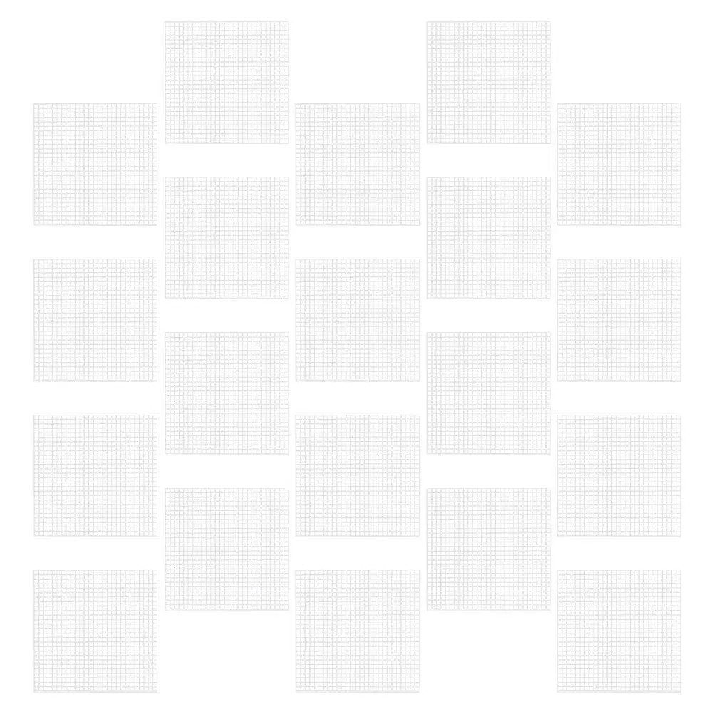 

20Pcs Plastic Mesh Canvas Sheets Cross Stitch Grid Cuttable White Plastic Mesh for Accurate Stitching Embroidery Yarn Crafting