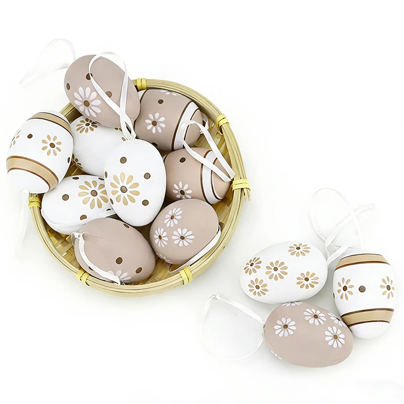 

(12Pieces/bag)4x6cm Easter Eggs Holiday Decorations Gifts Seasonal Celebrations Matching with Happy Atmosphere