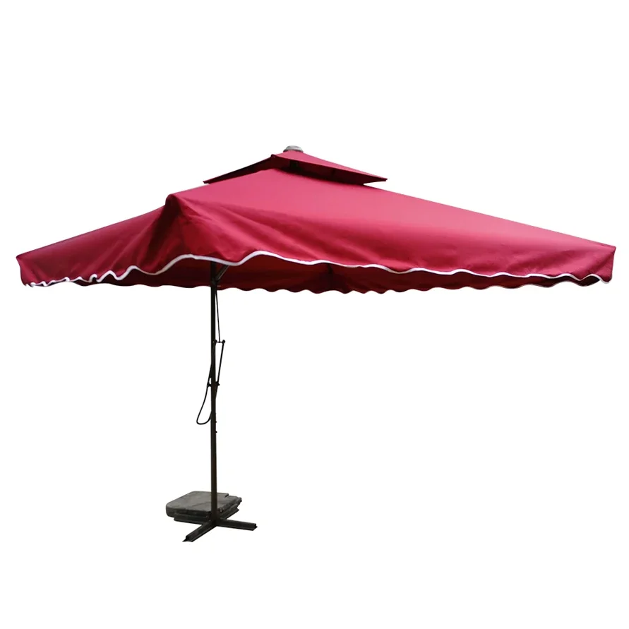 2.5x2.5m Outdoor Cantilever Parasol Garden Umbrella With Base