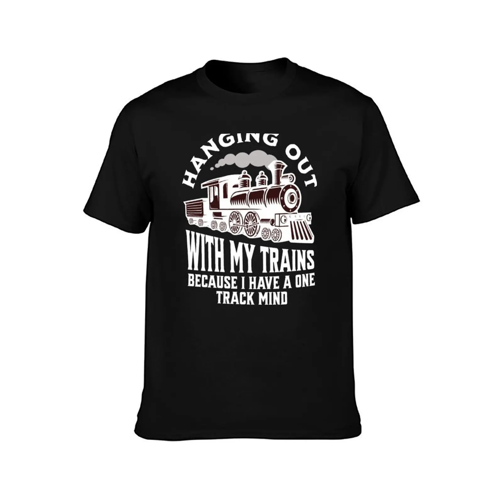 Hanging Out With My Trains, Train Conductor T-Shirt Trend Art Print T-Shirt